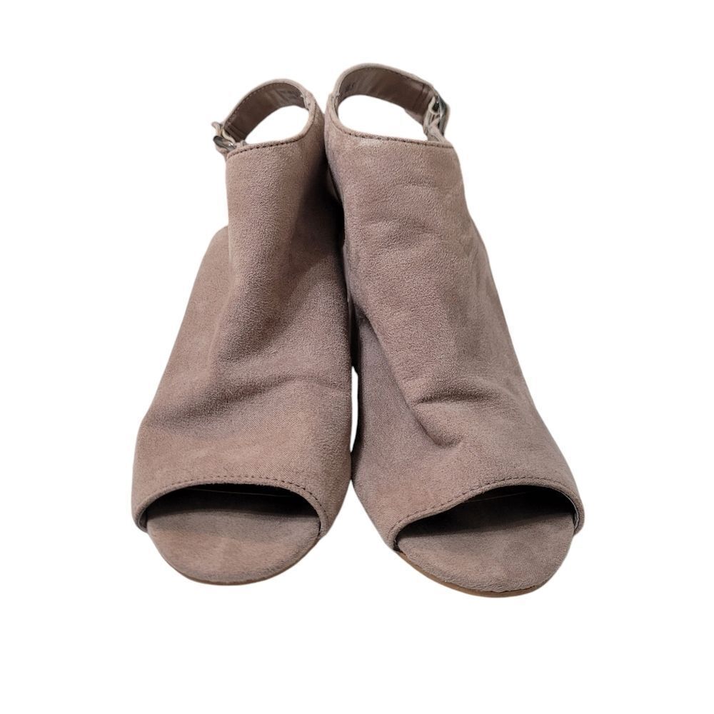 Versatile Taupe Women's Blkck Heel Peep-Toe Shoes